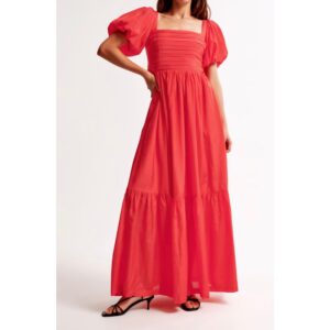Red Bow Back Maxi Dress