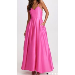 Pink Sweetheart Neck Satin Ball Gown