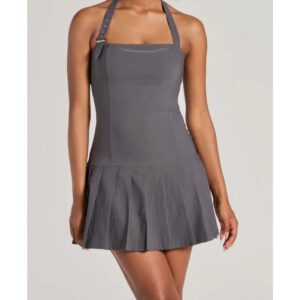 Gray Drop Waist A Line Casual Mini