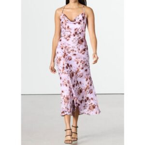 Lilac Sleveless Cowl Neck Maxi