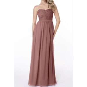 Desert Rose Chiffon Strapless Sweetheart Maxi