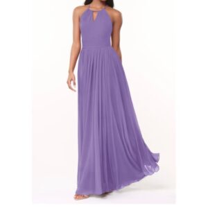 Lilac Chiffon Floor-Length Maxi